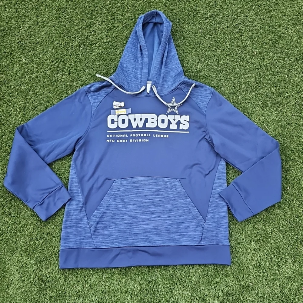 NFL Dallas Cowboys Blue Hoodie Pullover Sweatshirt Adult Large New Without Tags